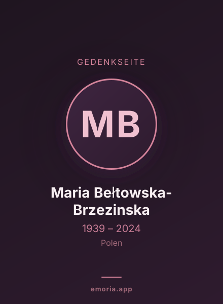 Gedenkportrait von Maria Bełtowska-Brzezinska