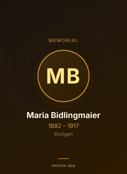 Memorial portrait of Maria Bidlingmaier