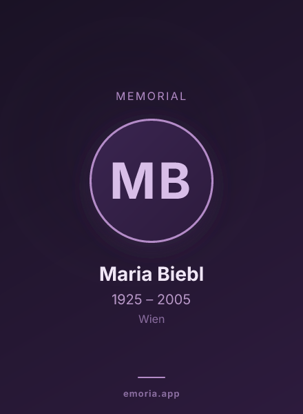 Memorial portrait of Maria Biebl