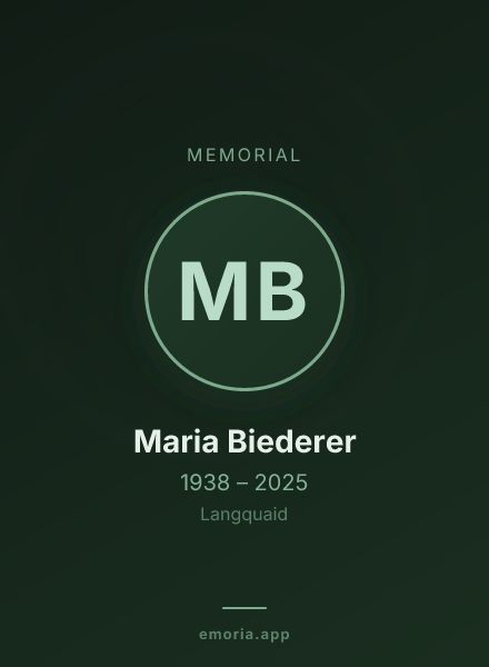 Memorial portrait of Maria Biederer