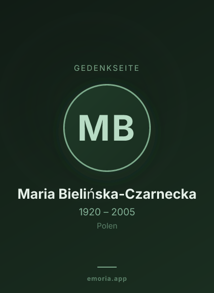 Gedenkportrait von Maria Bielińska-Czarnecka