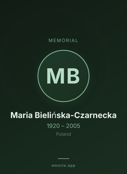 Memorial portrait of Maria Bielińska-Czarnecka