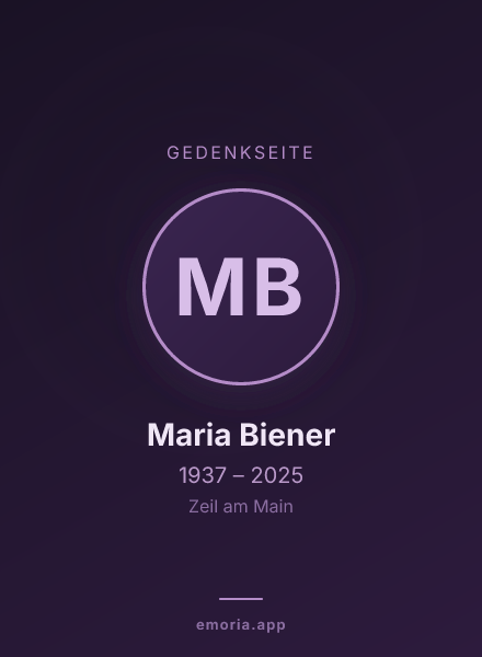 Gedenkportrait von Maria Biener