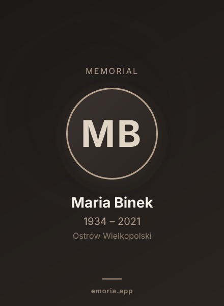 Memorial portrait of Maria Binek