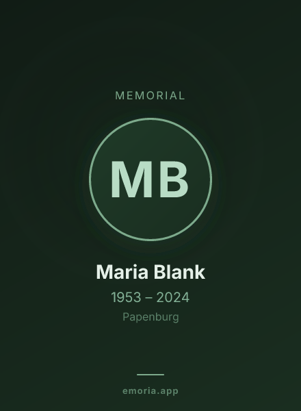 Memorial portrait of Maria Blank