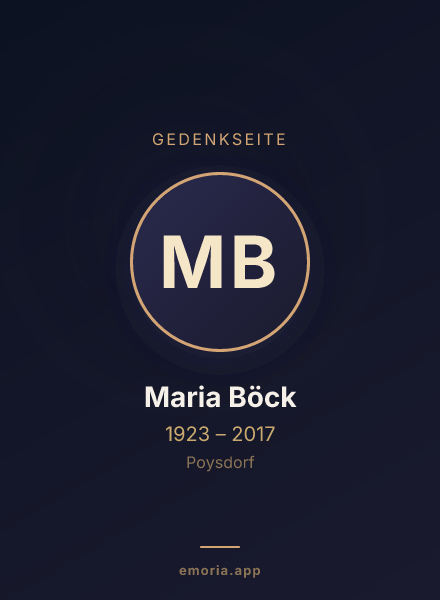 Gedenkportrait von Maria Böck