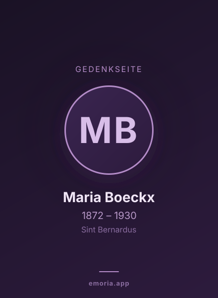 Gedenkportrait von Maria Boeckx