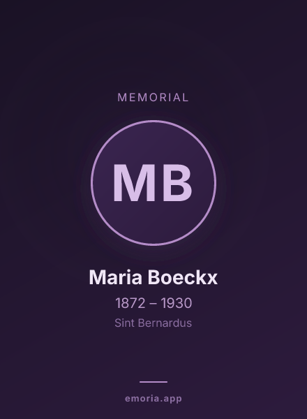 Memorial portrait of Maria Boeckx