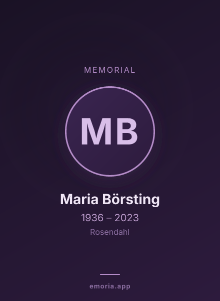 Memorial portrait of Maria Börsting