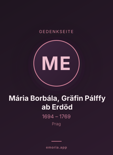Gedenkportrait von Mária Borbála, Gräfin Pálffy ab Erdöd