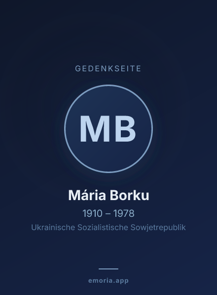 Gedenkportrait von Mária Borku