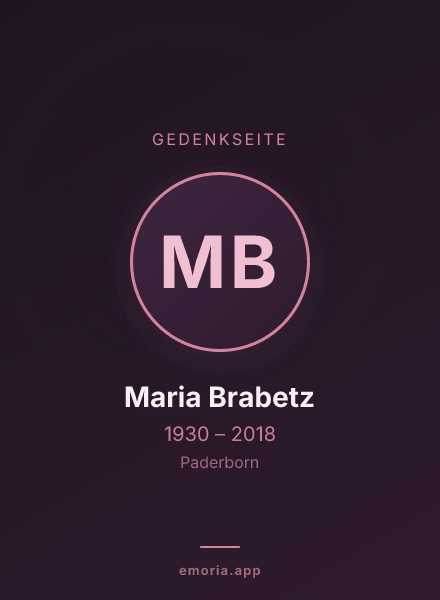 Gedenkportrait von Maria Brabetz