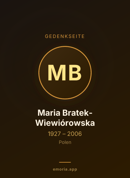 Gedenkportrait von Maria Bratek-Wiewiórowska