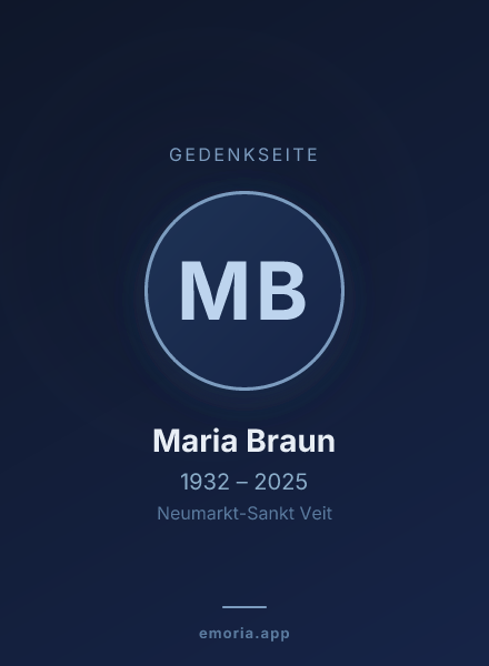 Gedenkportrait von Maria Braun