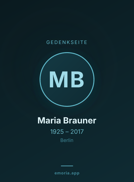 Gedenkportrait von Maria Brauner