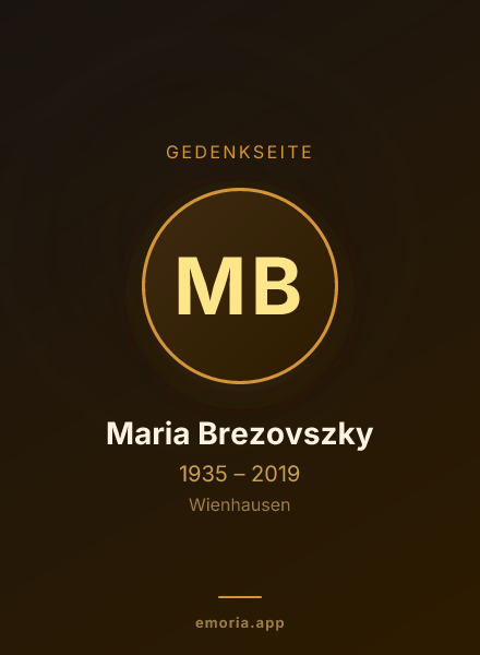 Gedenkportrait von Maria Brezovszky