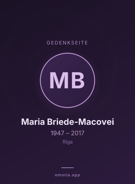 Gedenkportrait von Maria Briede-Macovei