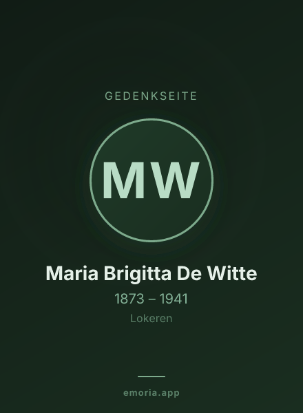 Gedenkportrait von Maria Brigitta De Witte