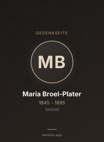 Gedenkportrait von Maria Broel-Plater