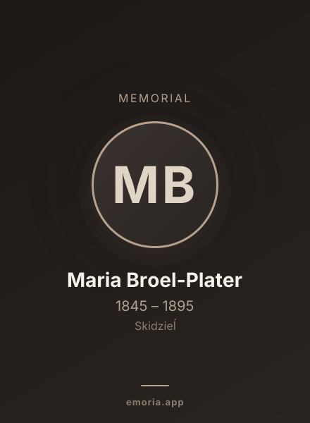 Memorial portrait of Maria Broel-Plater