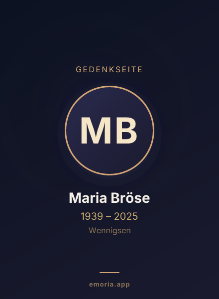 Gedenkportrait von Maria Bröse