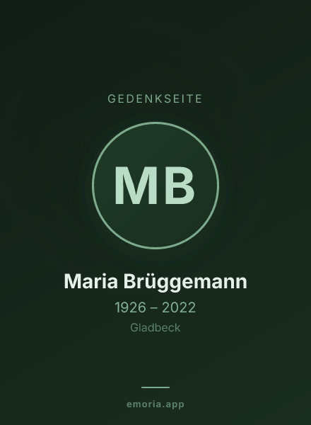 Gedenkportrait von Maria Brüggemann