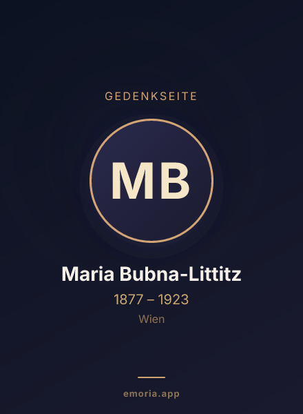 Gedenkportrait von Maria Bubna-Littitz