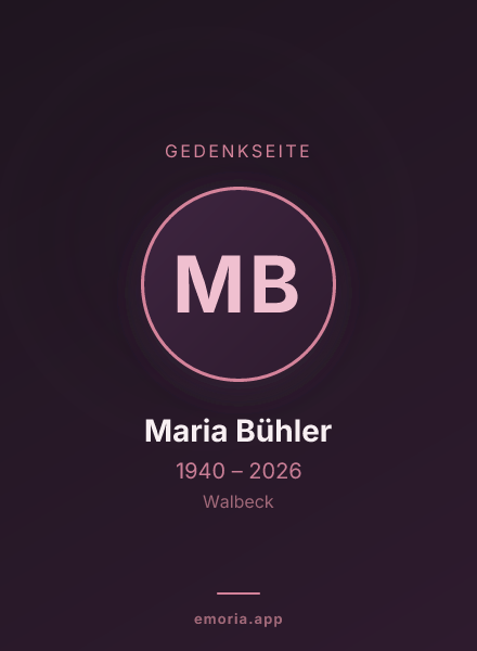 Gedenkportrait von Maria Bühler