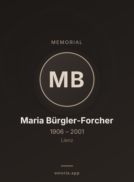Memorial portrait of Maria Bürgler-Forcher