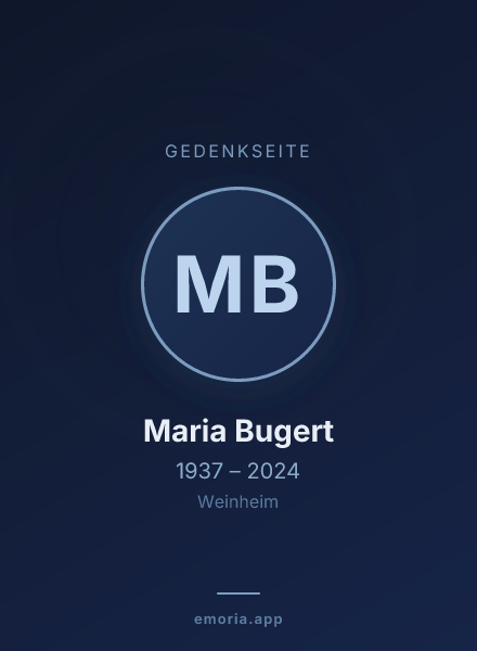 Gedenkportrait von Maria Bugert