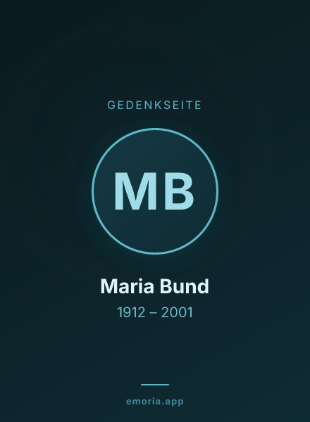 Gedenkportrait von Maria Bund