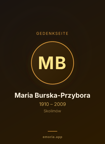 Gedenkportrait von Maria Burska-Przybora