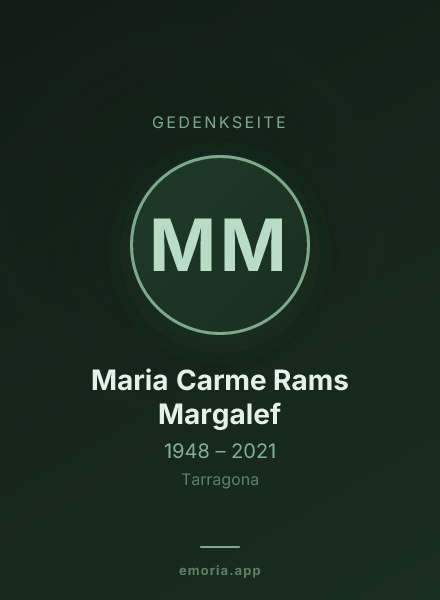 Gedenkportrait von Maria Carme Rams Margalef