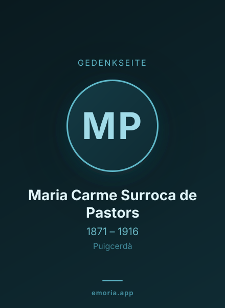 Gedenkportrait von Maria Carme Surroca de Pastors