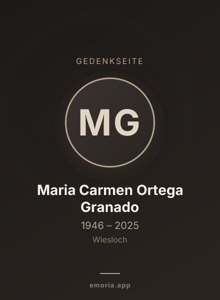 Gedenkportrait von Maria Carmen Ortega Granado