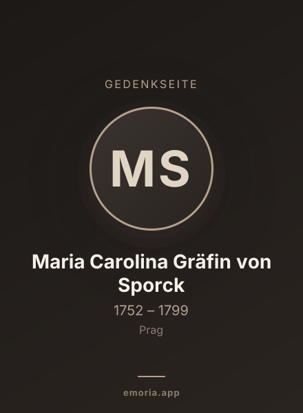 Gedenkportrait von Maria Carolina Gräfin von Sporck