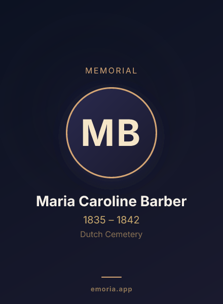 Memorial portrait of Maria Caroline Barber