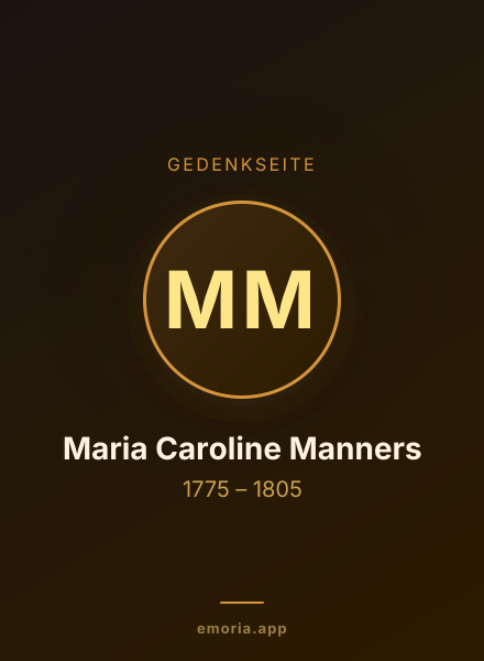 Gedenkportrait von Maria Caroline Manners