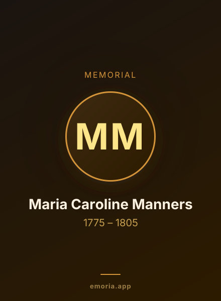 Memorial portrait of Maria Caroline Manners