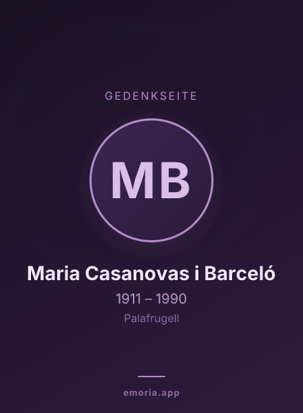 Gedenkportrait von Maria Casanovas i Barceló