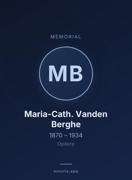 Memorial portrait of Maria-Cath. Vanden Berghe