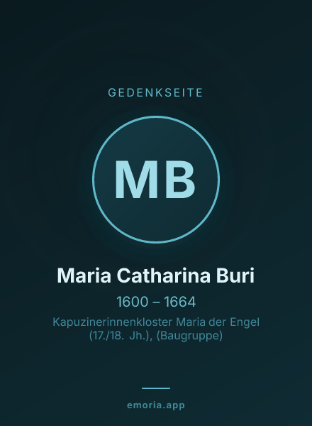 Gedenkportrait von Maria Catharina Buri
