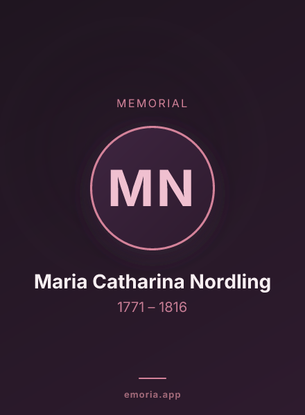 Memorial portrait of Maria Catharina Nordling