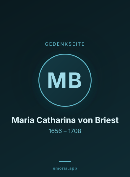 Gedenkportrait von Maria Catharina von Briest