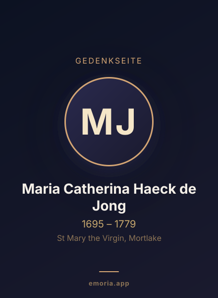 Gedenkportrait von Maria Catherina Haeck de Jong