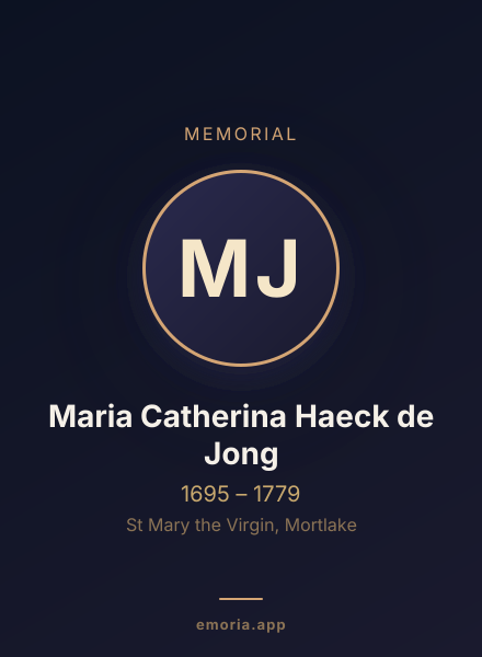 Memorial portrait of Maria Catherina Haeck de Jong
