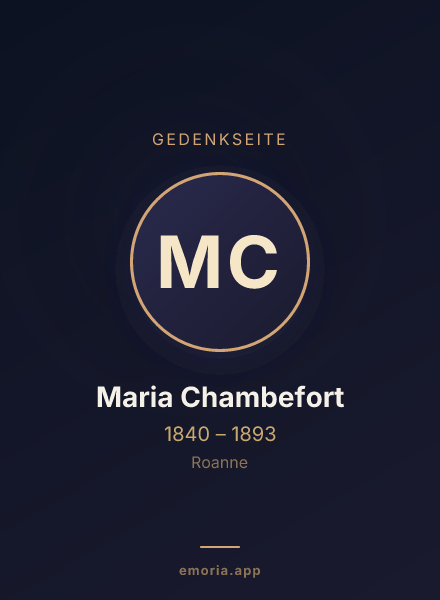 Gedenkportrait von Maria Chambefort