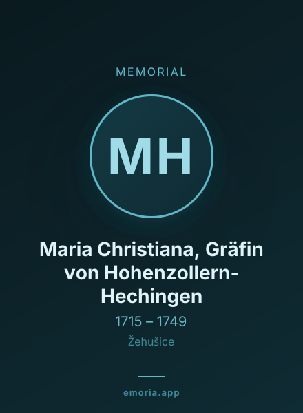 Memorial portrait of Maria Christiana, Gräfin von Hohenzollern-Hechingen