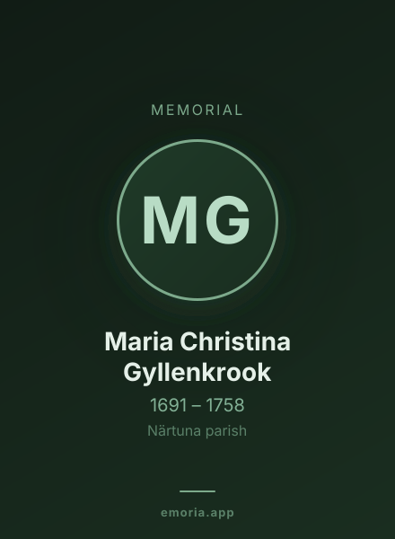 Memorial portrait of Maria Christina Gyllenkrook