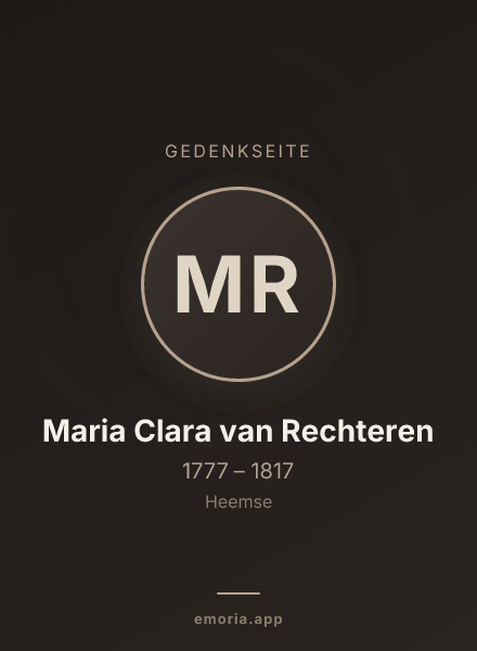 Gedenkportrait von Maria Clara van Rechteren